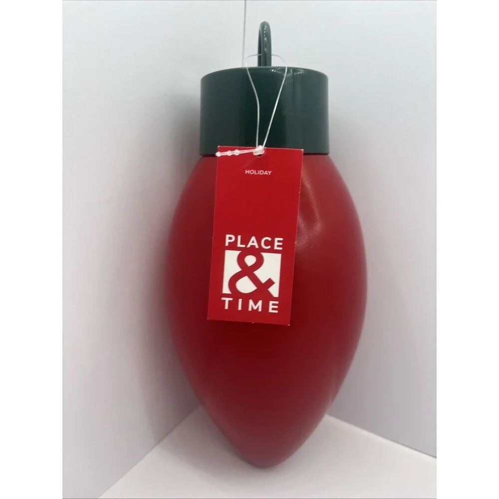 Place & Time Jumbo Red Christmas Light Bulb Ornament 11